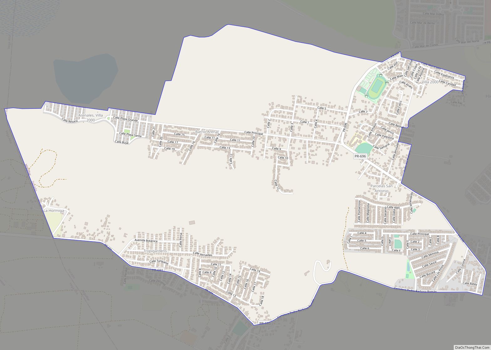 Map of San Antonio comunidad, Puerto Rico
