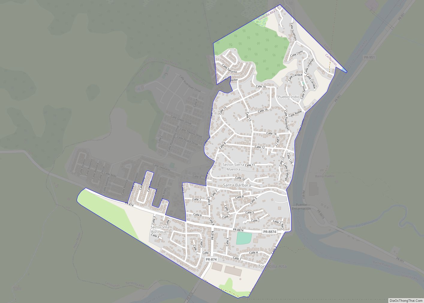 Map of Santa Bárbara comunidad
