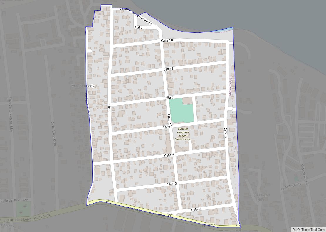 Map of Suárez comunidad