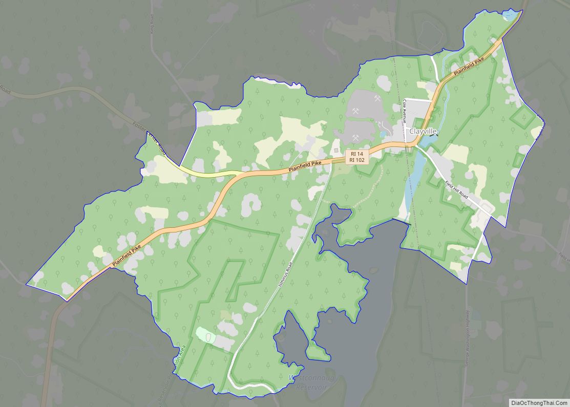 Map of Clayville CDP, Rhode Island