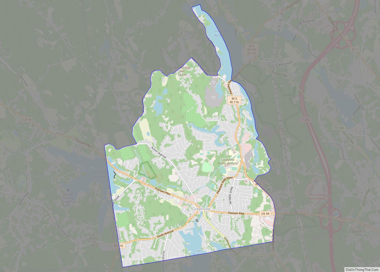 Map of Greenville CDP, Rhode Island