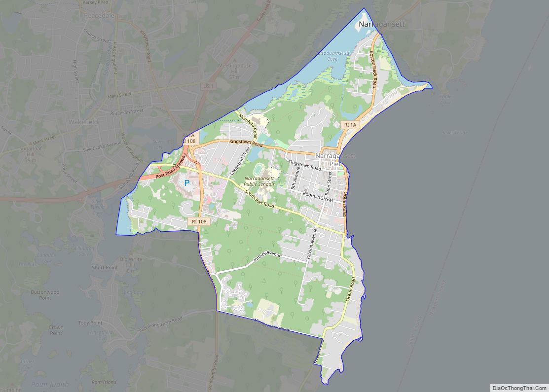 Map of Narragansett Pier CDP