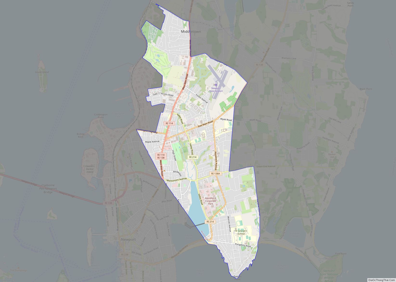Map of Newport East CDP