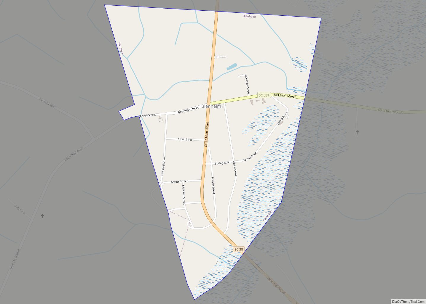 Map of Blenheim town