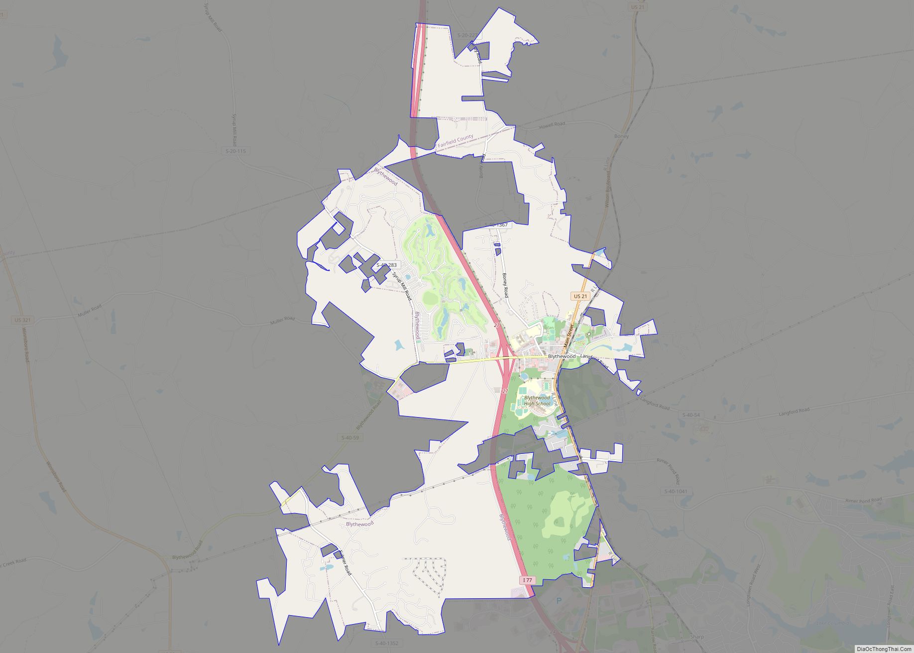 Map of Blythewood town