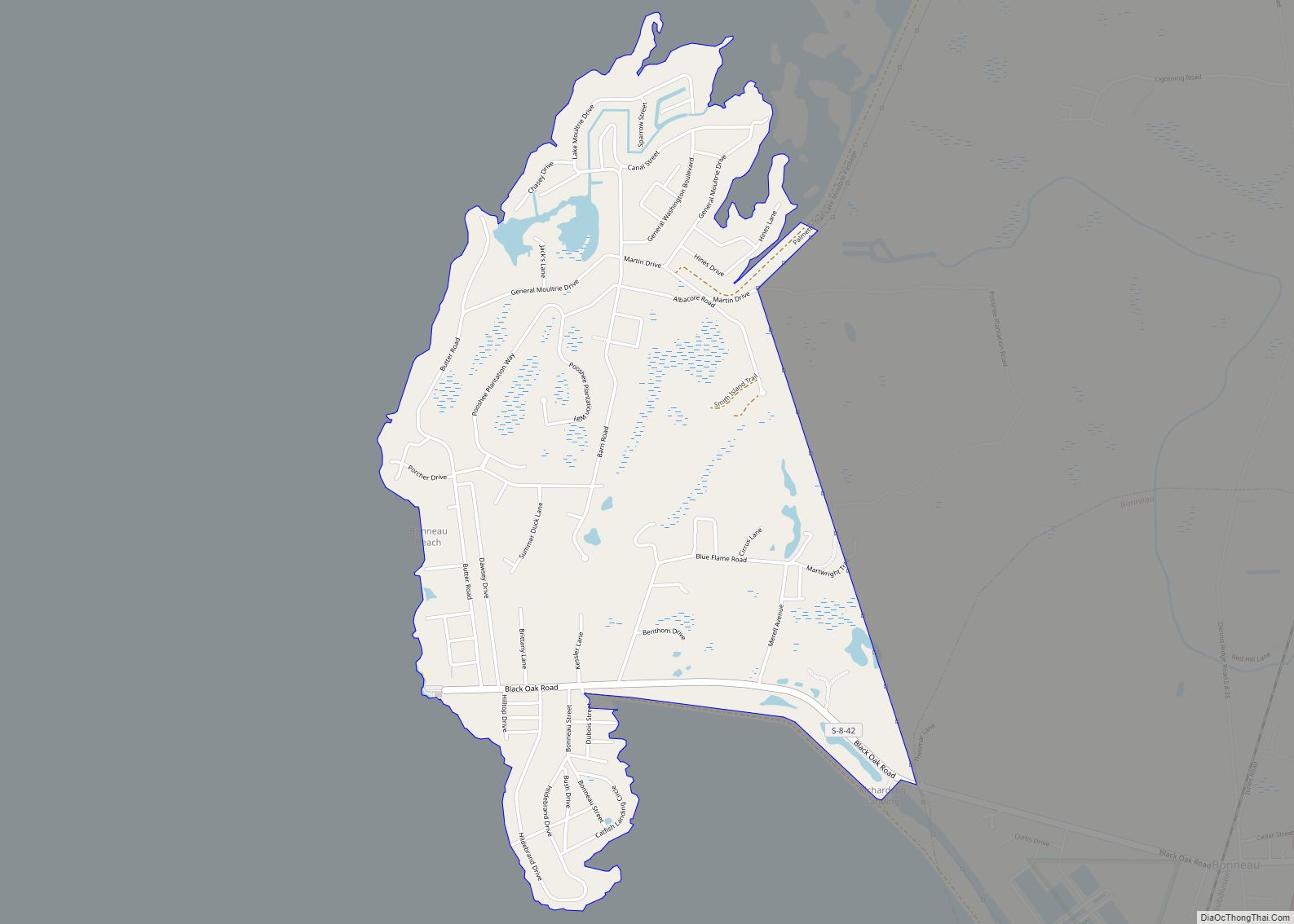 Map of Bonneau Beach CDP