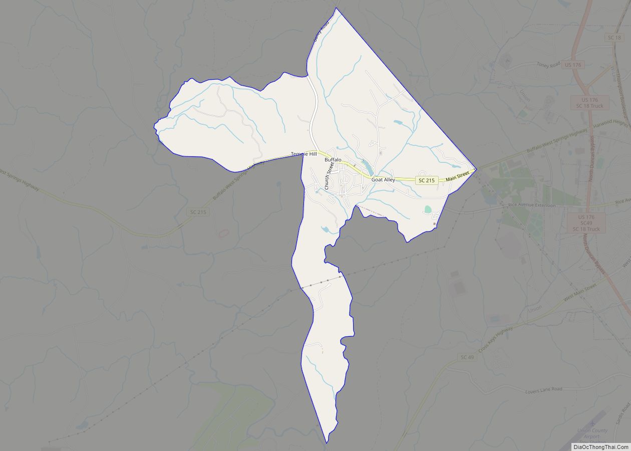 Map of Buffalo CDP, South Carolina