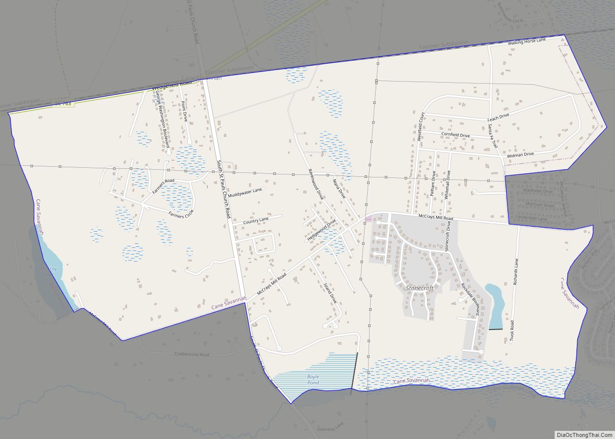 Map of Cane Savannah CDP