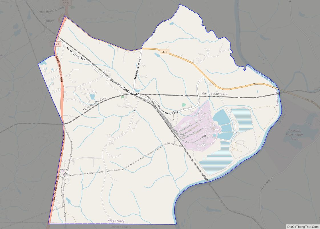 Map of Catawba CDP, South Carolina