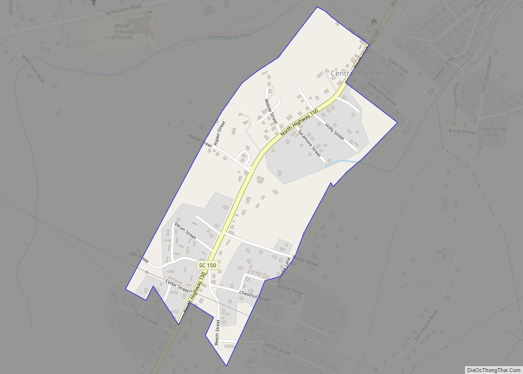 Map of Central Pacolet town