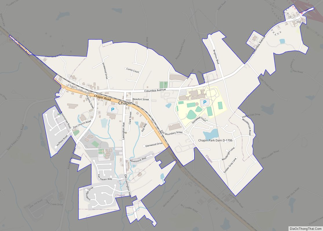 Map of Chapin town, South Carolina