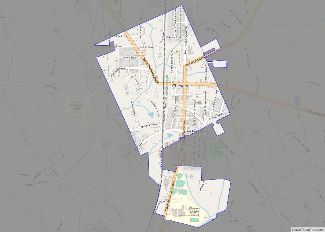 Map of Chesnee city