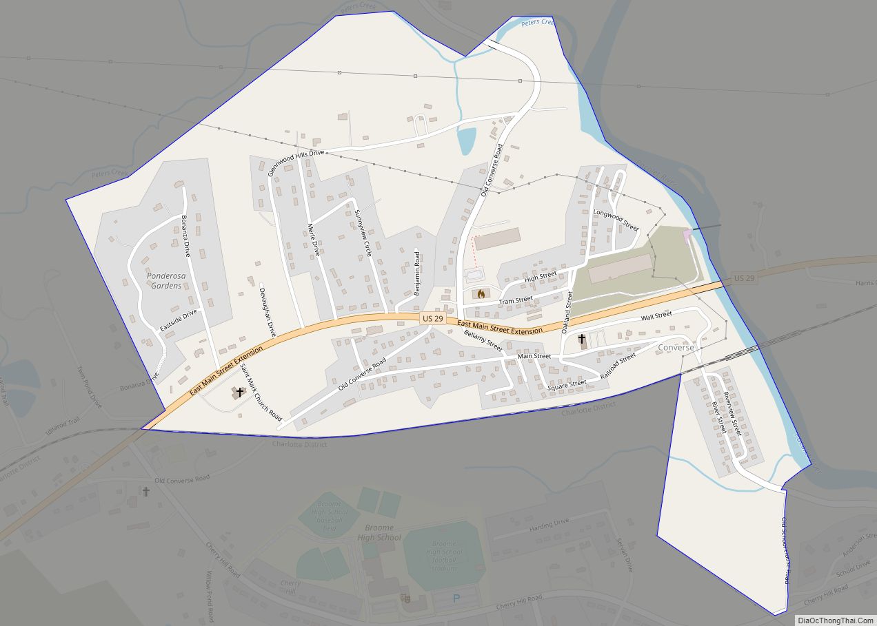 Map of Converse CDP, South Carolina