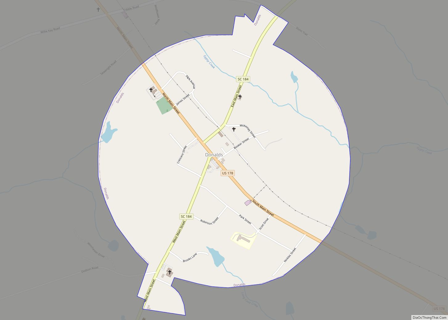 Map of Donalds town