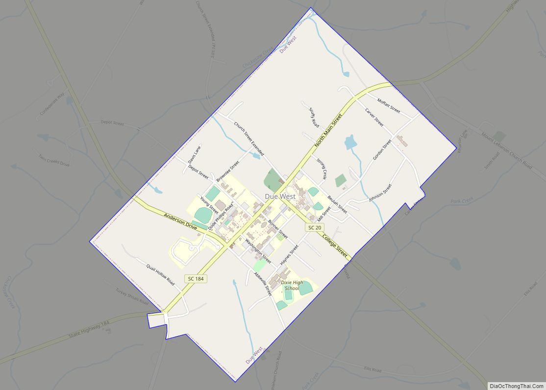 Map of Due West town