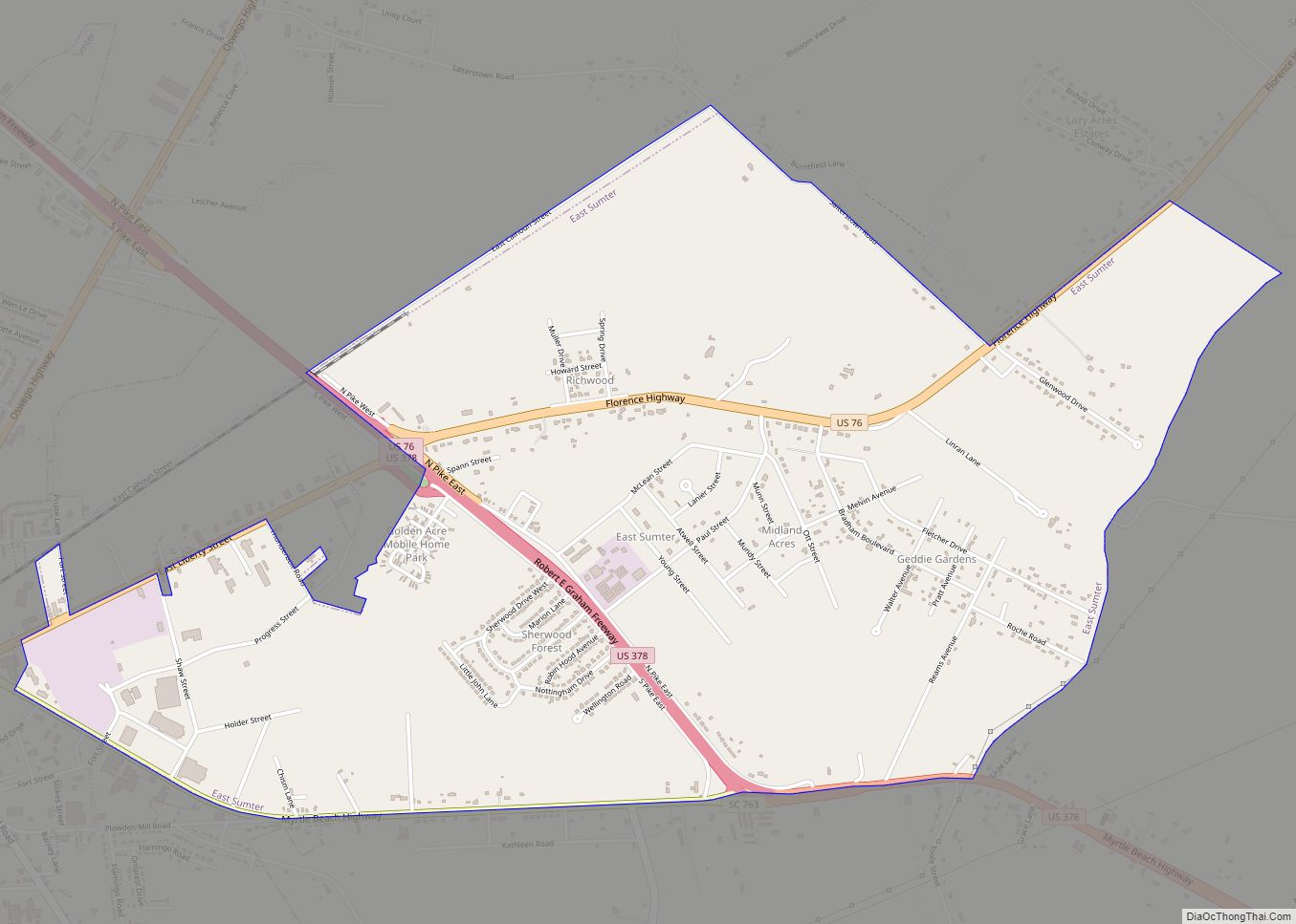 Map of East Sumter CDP