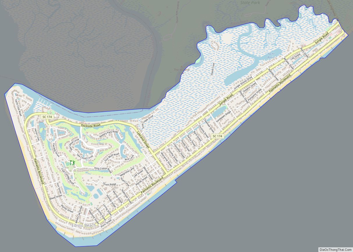Map of Edisto Beach town