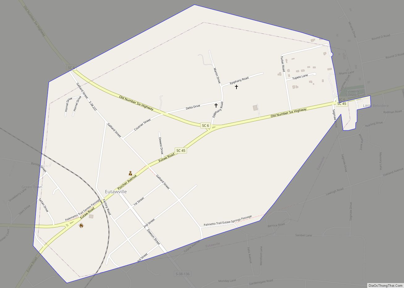 Map of Eutawville town