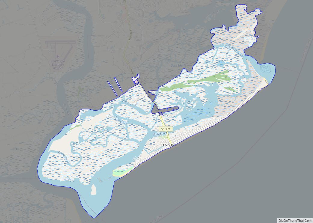 Map of Folly Beach city