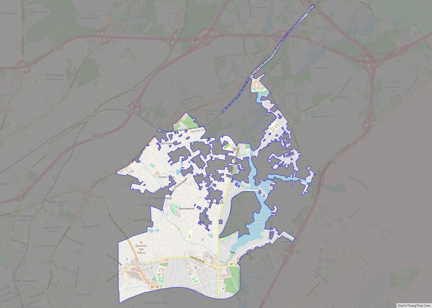 Map of Forest Acres city