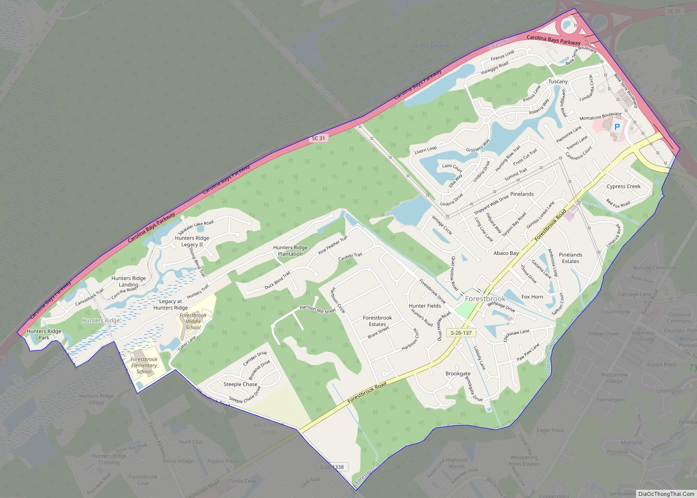 Map of Forestbrook CDP