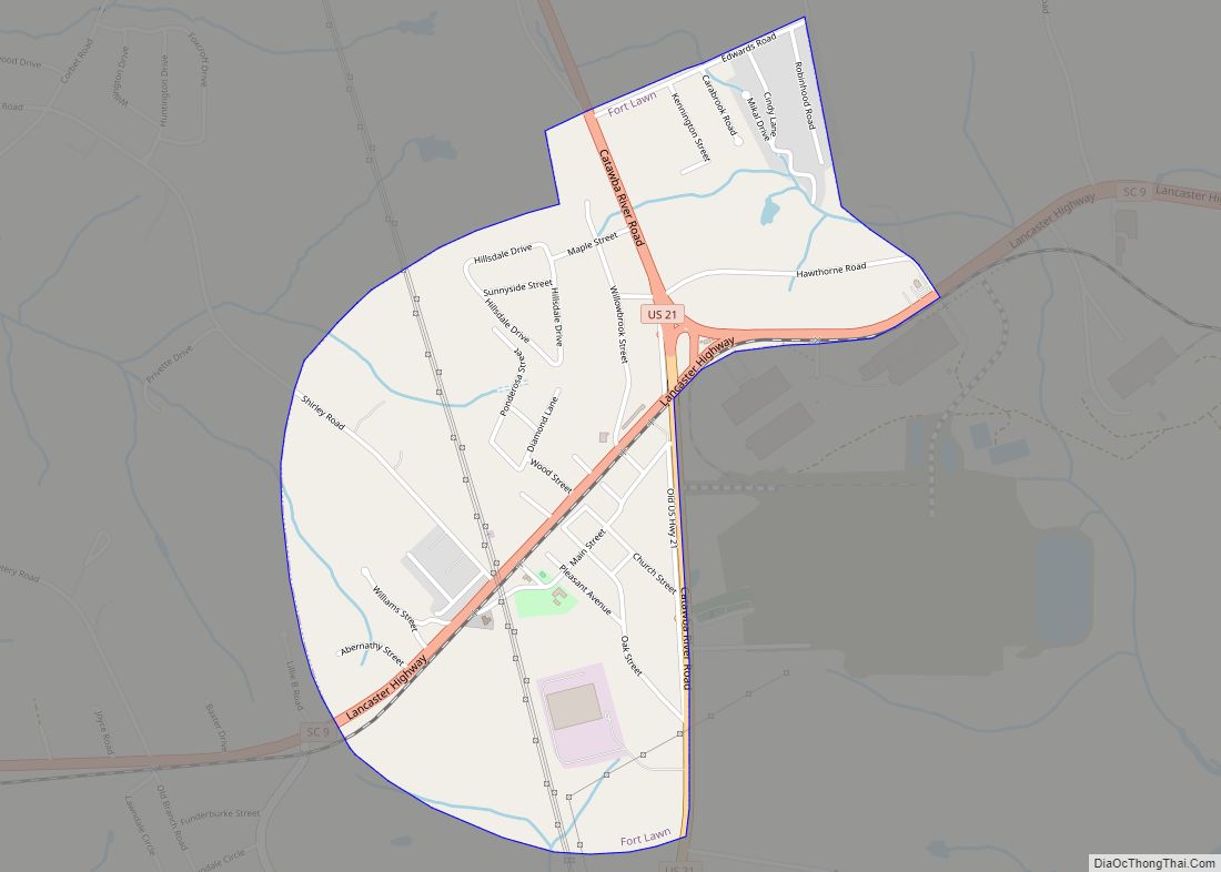 Map of Fort Lawn town