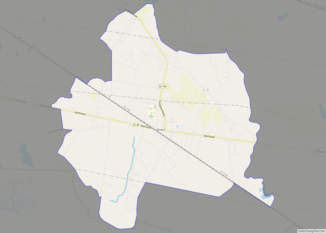 Map of Gadsden CDP, South Carolina