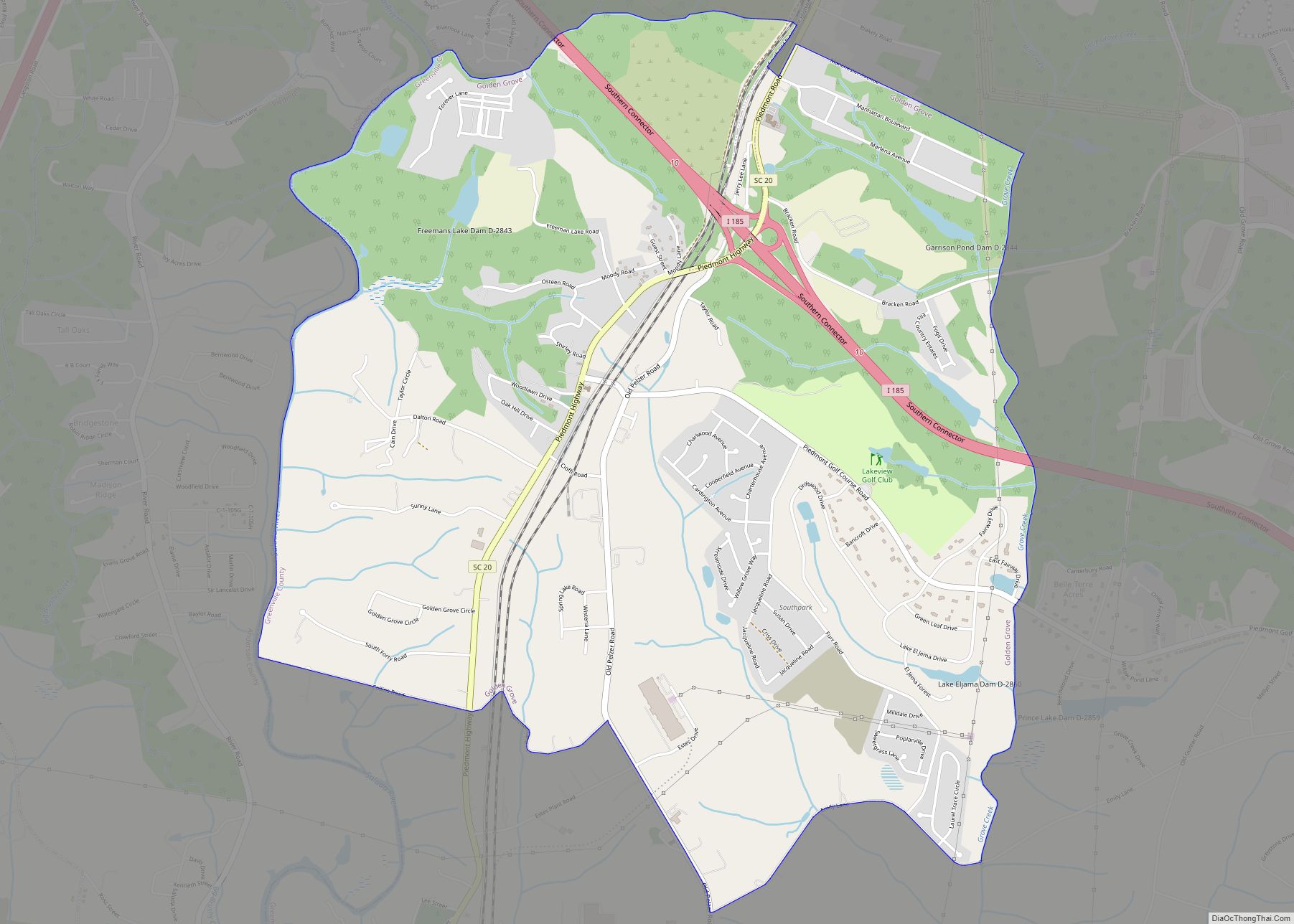 Map of Golden Grove CDP