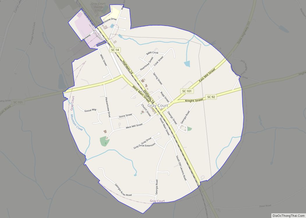 Map of Gray Court town