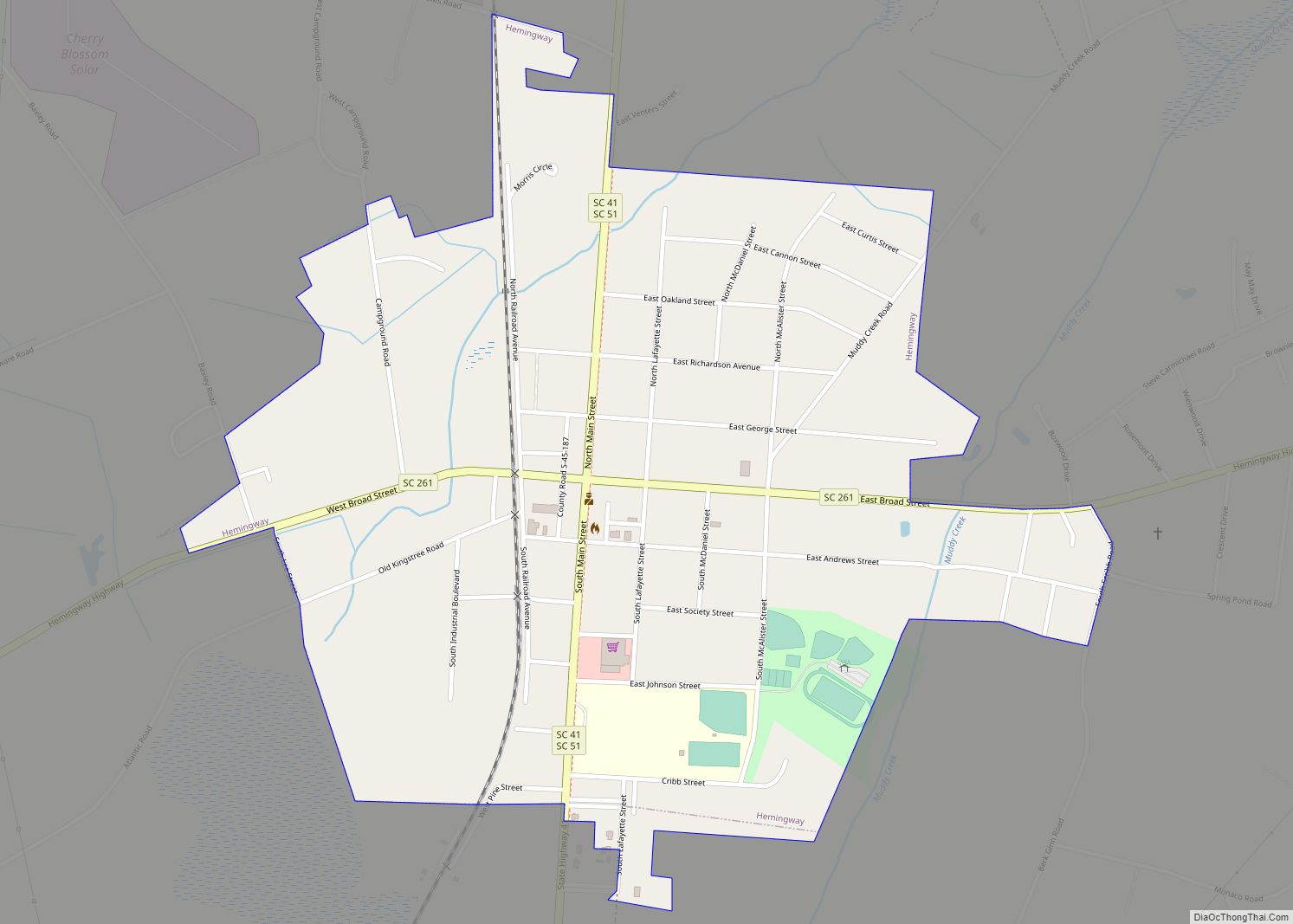 Map of Hemingway town