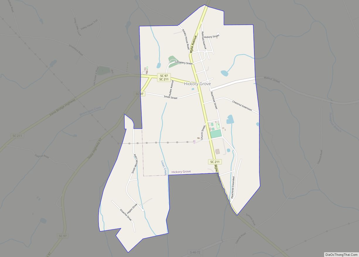 Map of Hickory Grove town