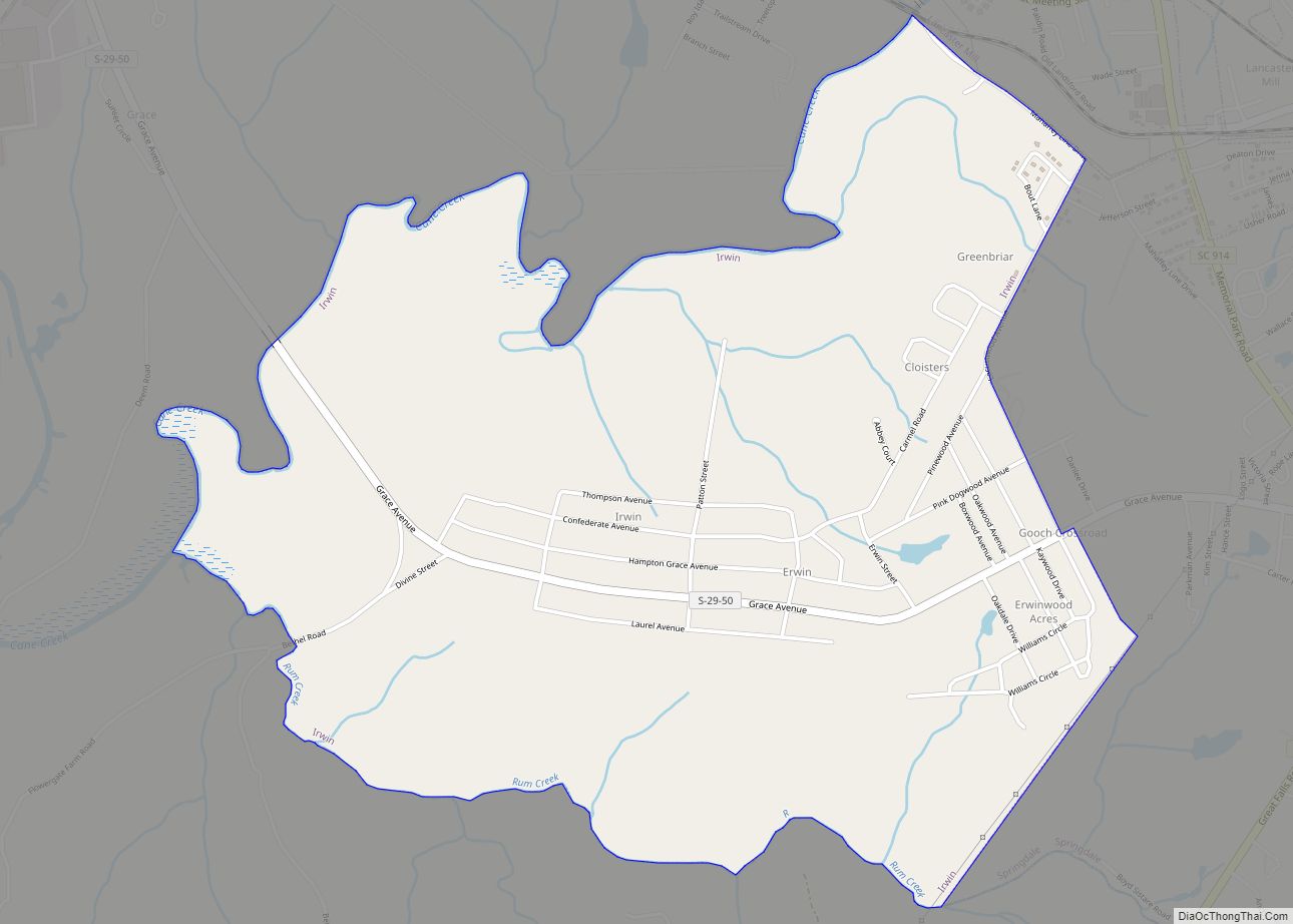 Map of Irwin CDP, South Carolina