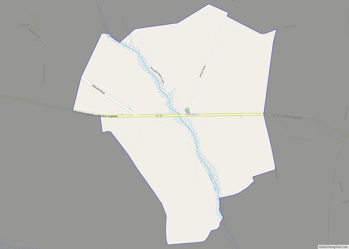 Map of Islandton CDP