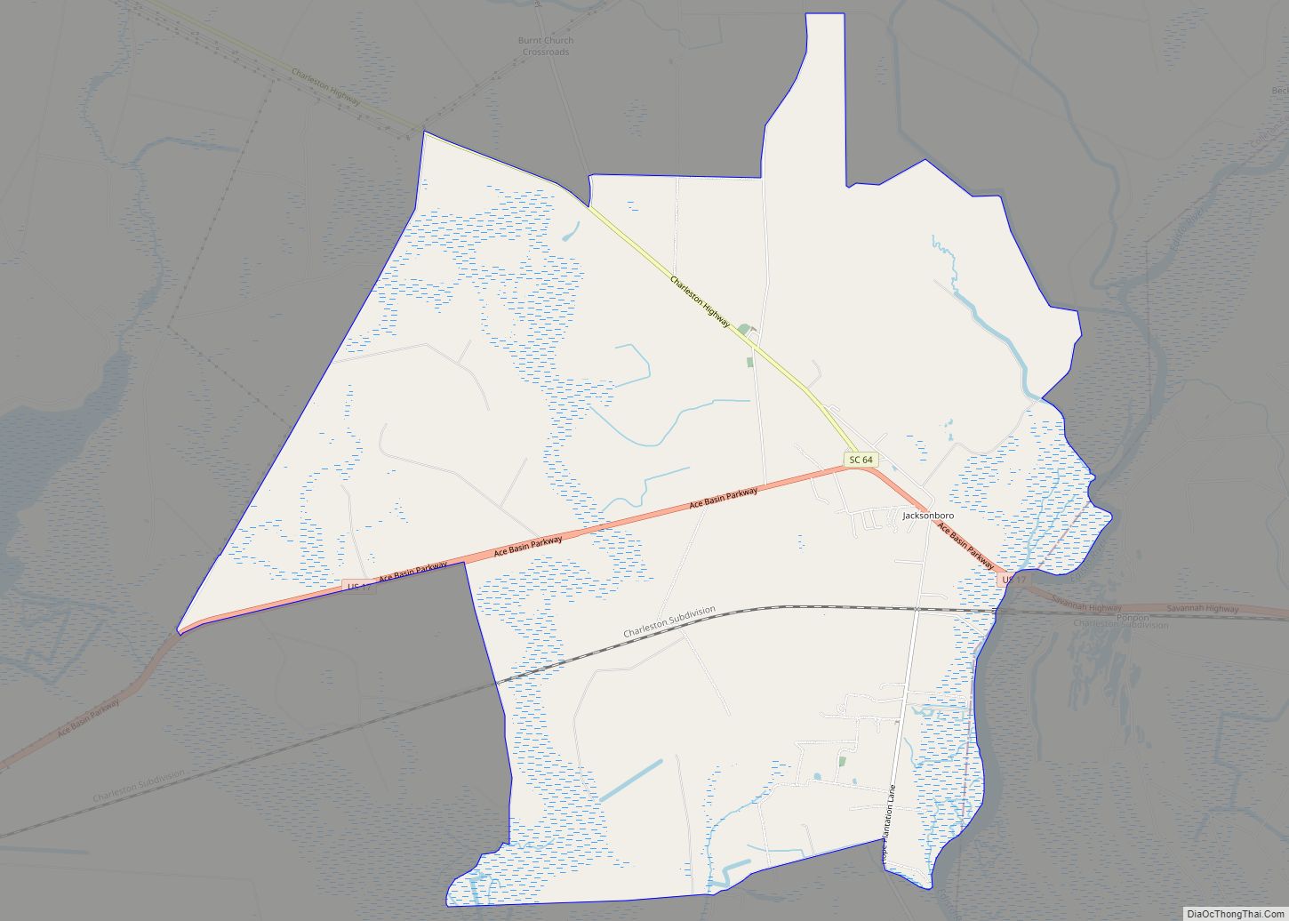 Map of Jacksonboro CDP
