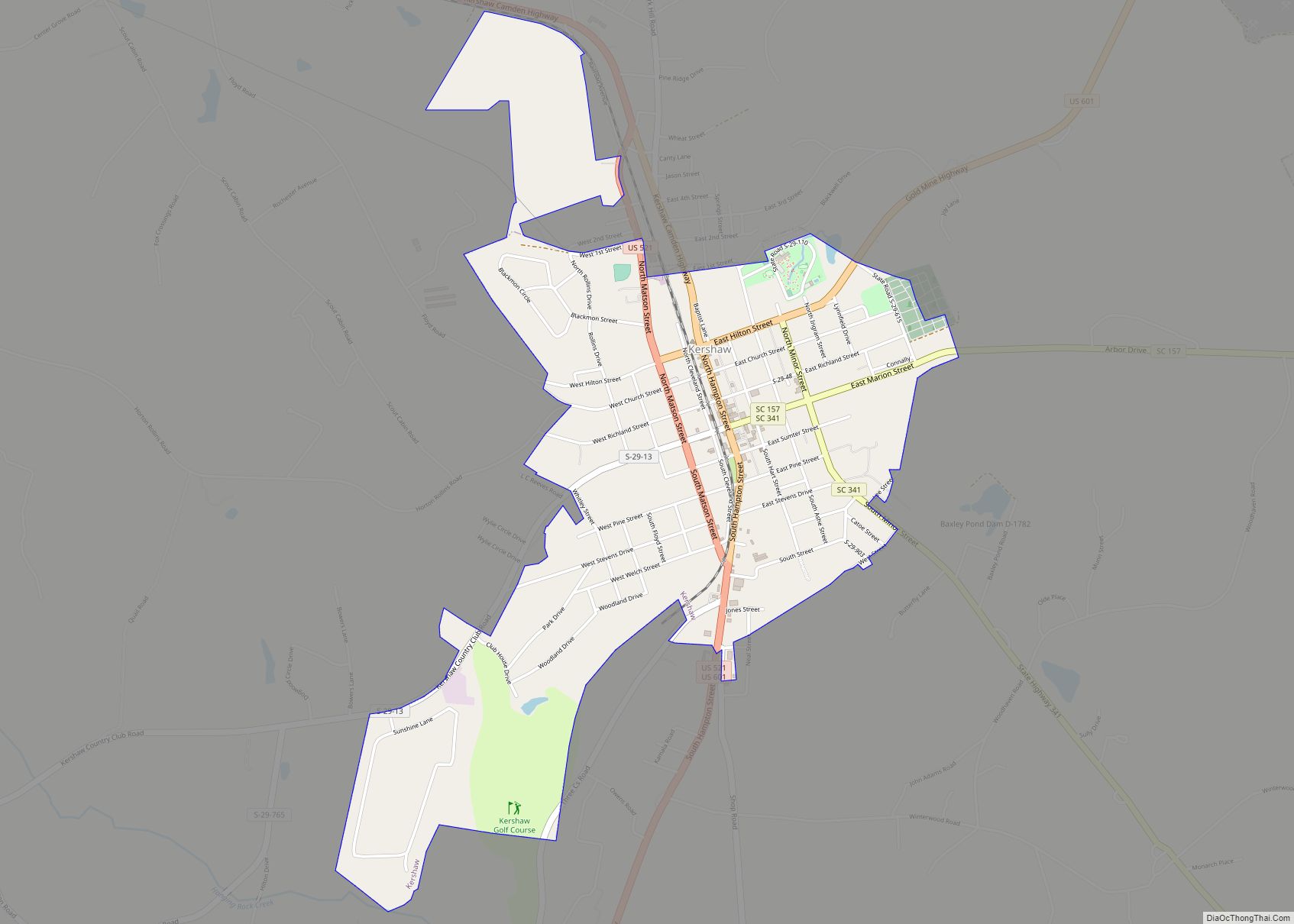 Map of Kershaw town