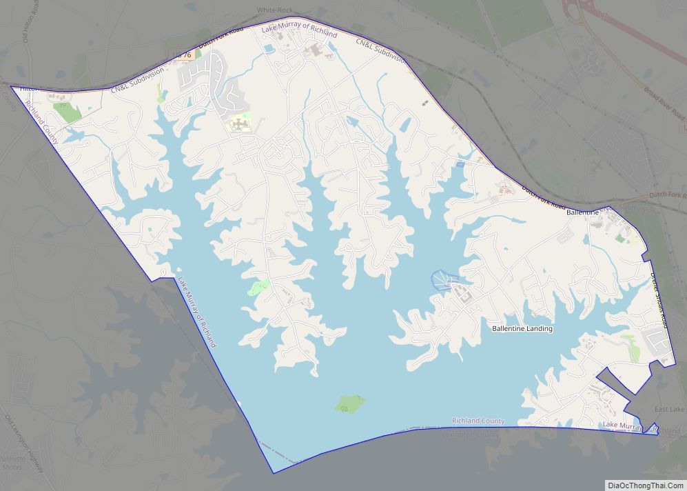 Map of Lake Murray of Richland CDP