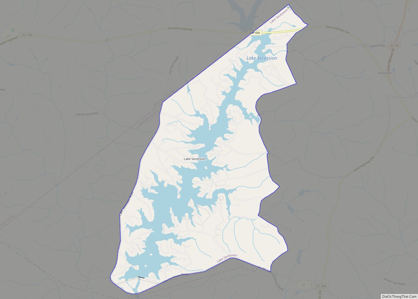 Map of Lake Secession CDP
