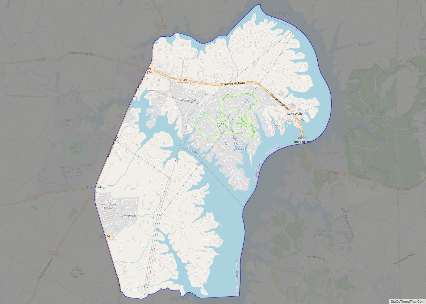 Map of Lake Wylie CDP