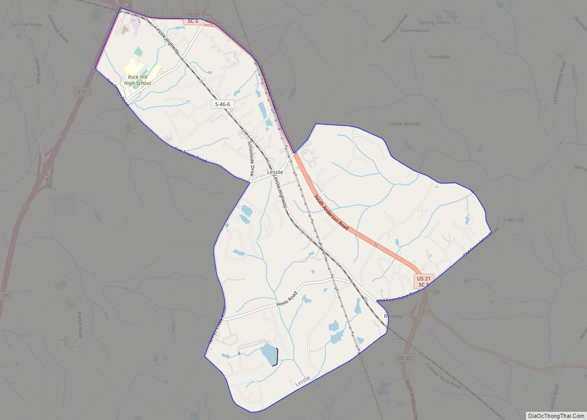 Map of Lesslie CDP
