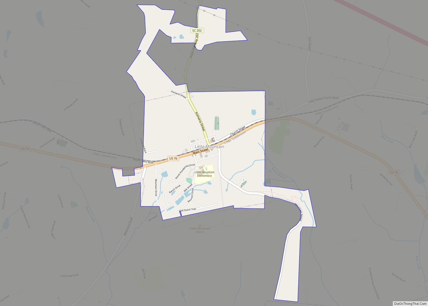 Map of Little Mountain town