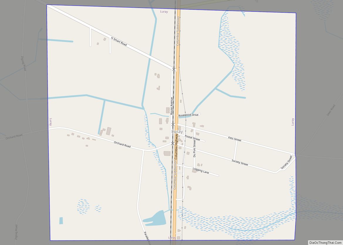Map of Luray town, South Carolina