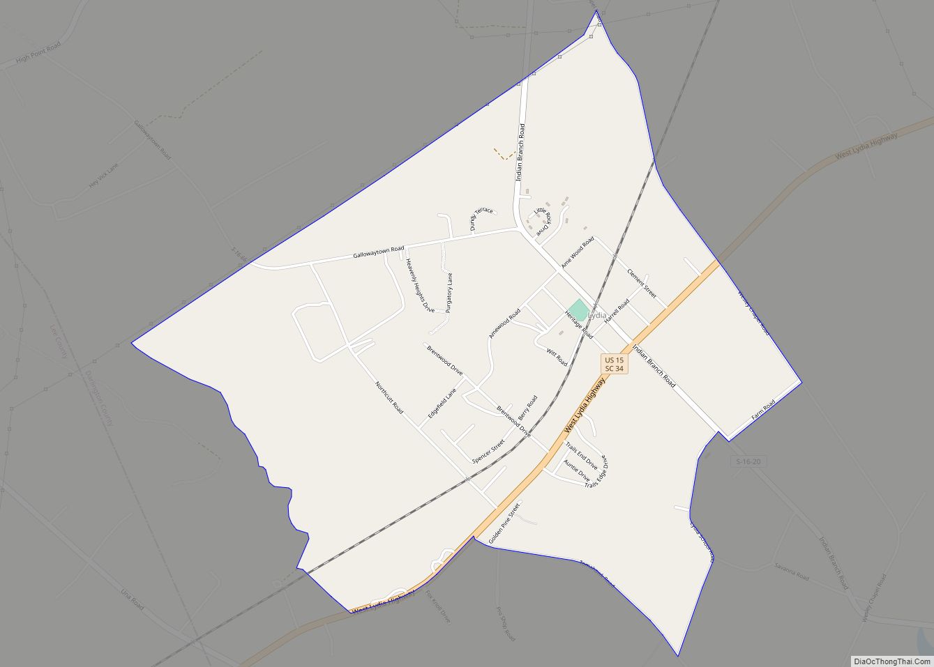Map of Lydia CDP, South Carolina