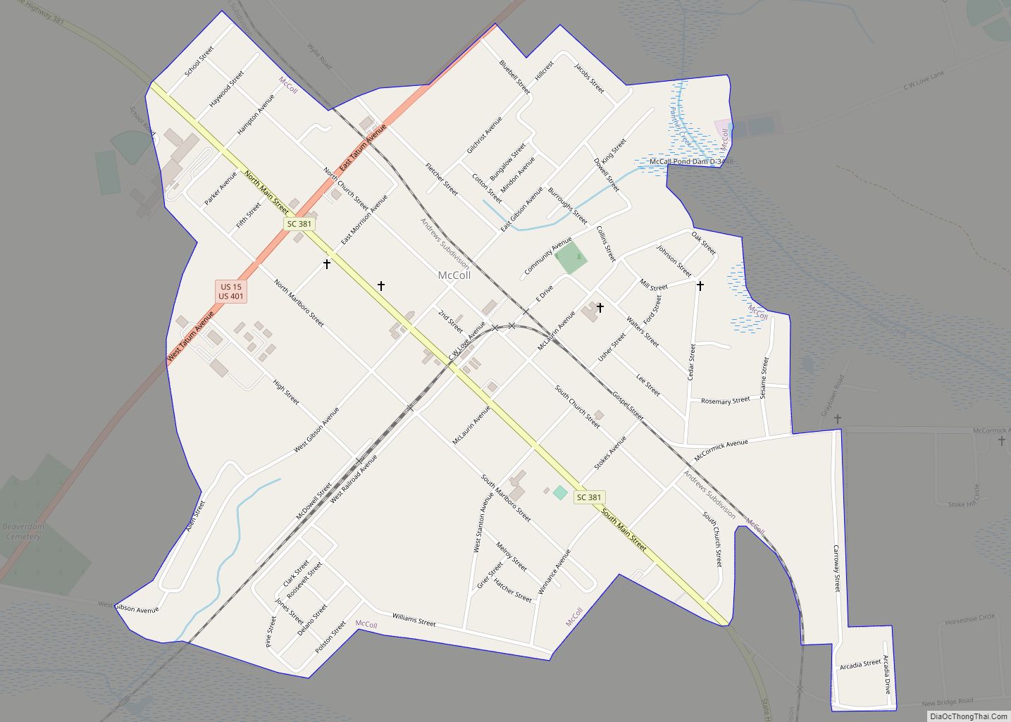 Map of McColl town