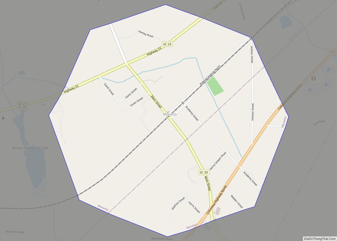 Map of Monetta town