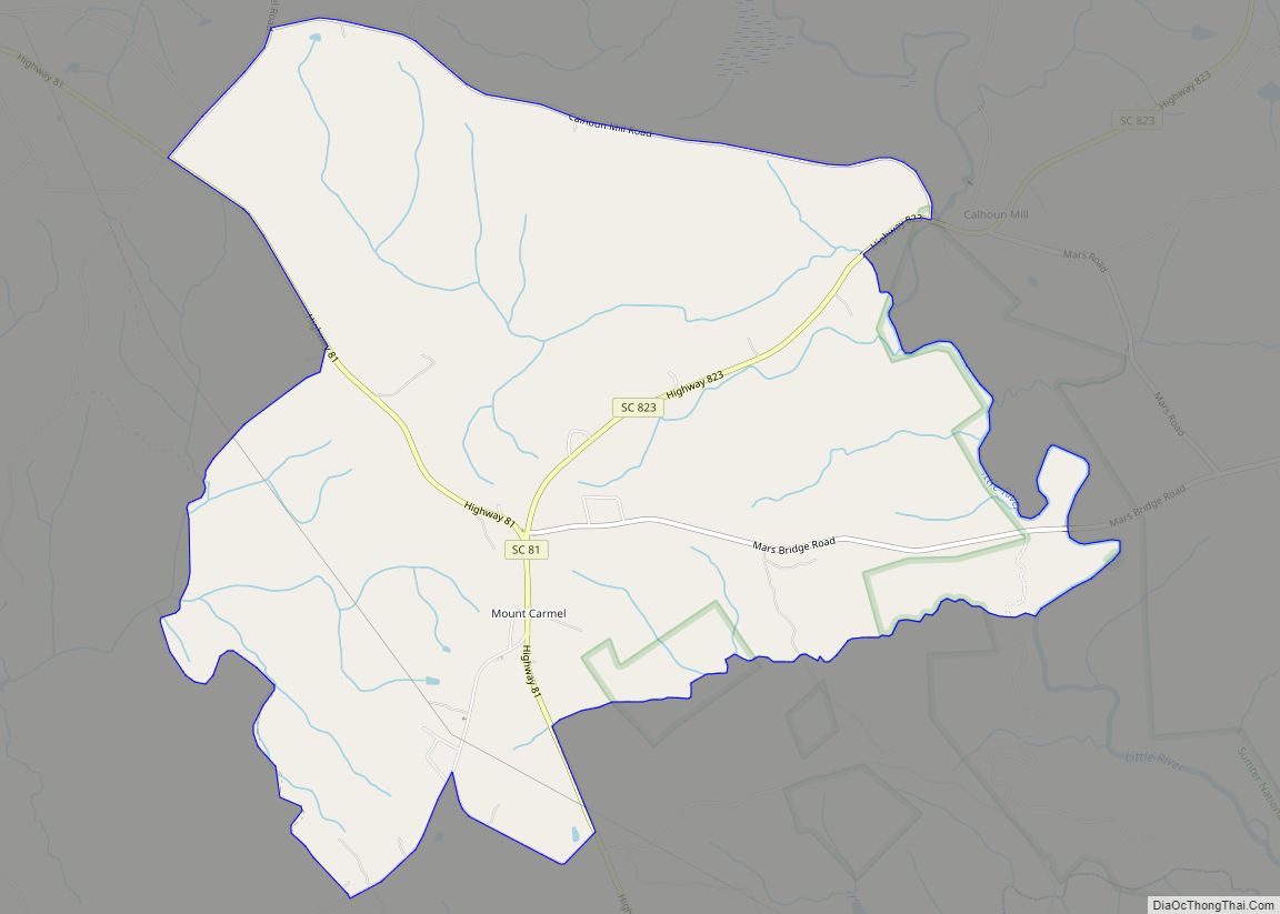 Map of Mount Carmel CDP, South Carolina