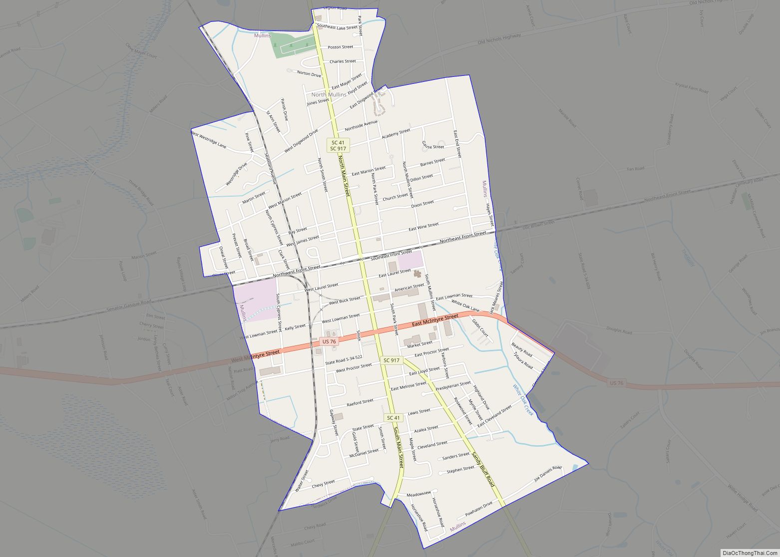 Map of Mullins city