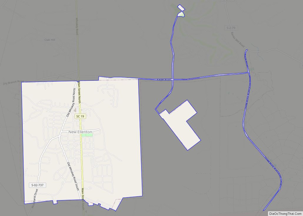 Map of New Ellenton town