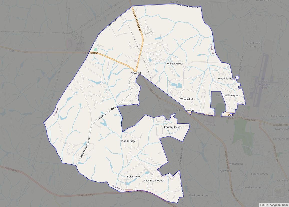 Map of Newport CDP, South Carolina