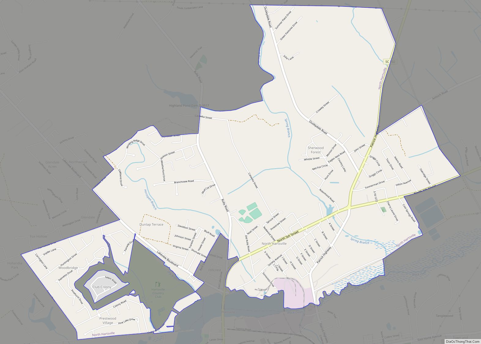 Map of North Hartsville CDP