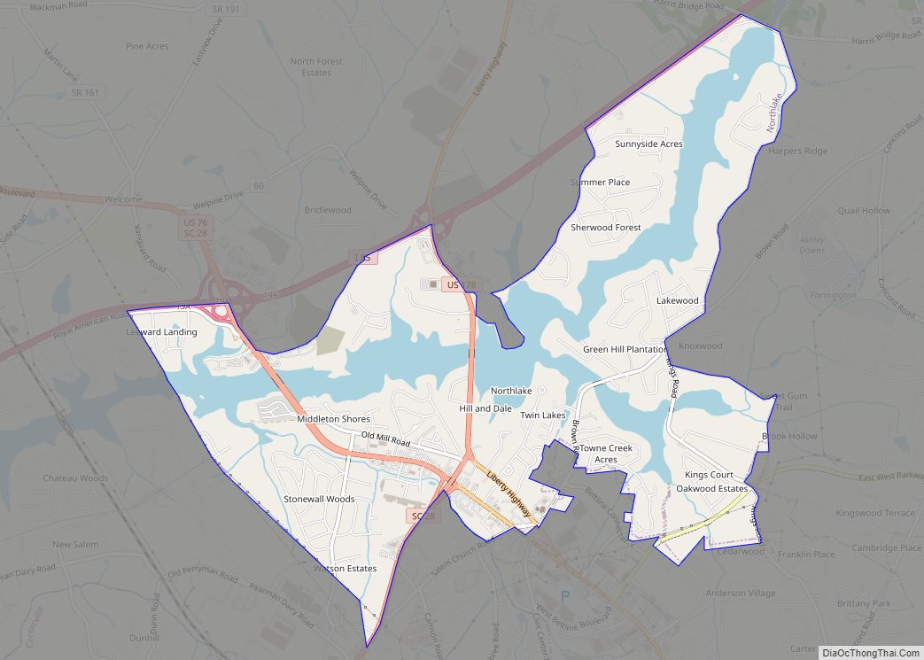 Map of Northlake CDP, South Carolina
